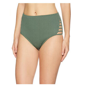 Mae Strappy High Waist Sassy Bikini Bottom Ferm Green Size L